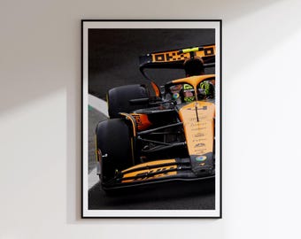Lando F1 Racing Print Download, Papaya F1 Car Poster, Formula World Champion Wall Art