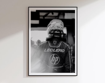 Leclerc F1 Poster, F1 Wall Art, Formula Racing Print, Boys Room Decor (Digital Download)