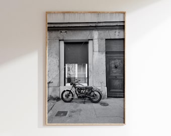 Old Motorcycle Poster,Digital Download,Vintage Motorcycle Print,Retro Motorcycle Photo,Classic Vehicle Art,Vintage Wall Art,Black and White