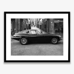 Jaguar e type Print,Digital Download,Jaguar e type Poster,Vintage Jaguar Car Photo,Classic Car Art,Black Jaguar Car Wall Art,Car Photography