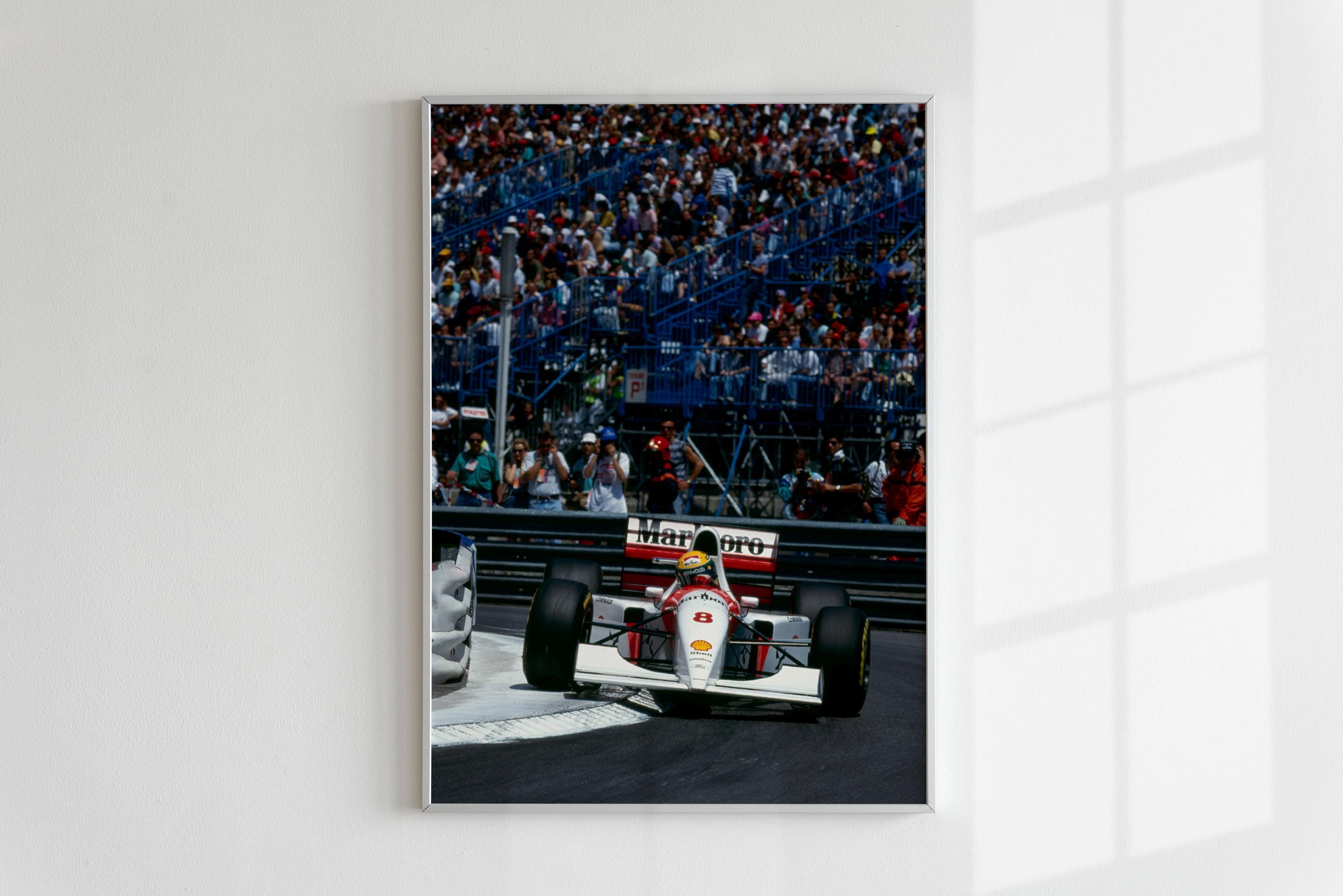 アイルトン・セナ モナコGP ポスター：ヴィンテージF1レーシングアート