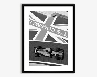 Formula 1 England Grand Prix Poster,F1 Print,Car Poster,Black and White Race Car Poster,Car Photography,F1 Poster,Car Wall Art,F1 Gp Print