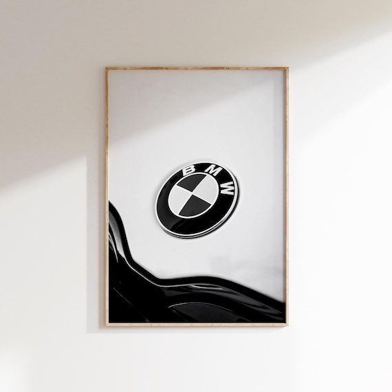 Printable Bmw Poster, Sport Car Print, Black and White Automotive Logo Photo (Digital Download)