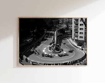 F1 Monaco Druck Digitaler Download, Monaco Rennstrecke Wandkunst,Formula Racing Poster