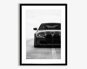 Bmw M4 Poster,Bmw Photo Print Instant Download,Bmw Wall Art,Bmw Fan Gift,Black and White Car Poster,Office Wall Art,Birthday Gift,Sport Car