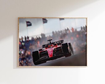 Leclerc Poster, F1 Race Car Print, Formula Raceday Print, Boys Room Decor (Digital Downlaod)