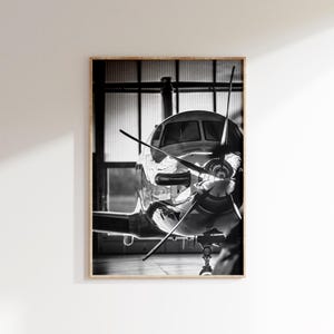 Private Jet Plane Hangar Print, Airplane Poster, Aviation Wall Art Print (Digital Download)