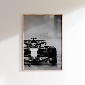 Impresión digital de Lando Norris F1 Racing, póster de McLaren de Fórmula 1, arte mural de Fórmula 1, póster de coche de carreras de F1 en blanco y negro, regalo para fanáticos de la F1