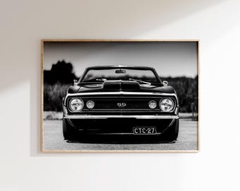 Camaro SS Print Digital Download, American Muscle Car Poster, Classic Car Wall Art