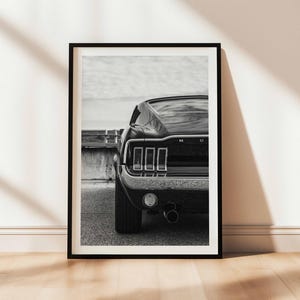 Ford Mustang Fastback Poster,Digital Download,Ford Mustang Print,Black and White Car Wall Art,Classic Car Print Instant Download,Vintage Car