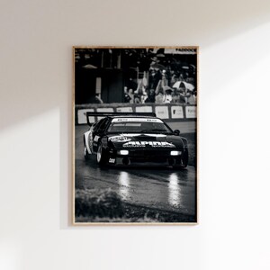 Vintage BMW M1 Race Car Poster: Black and White Photography (Digital Download