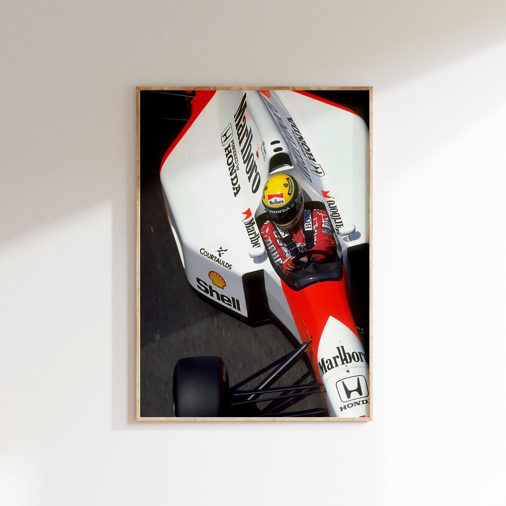 Ayrton Senna F1 Racing Poster: Vintage Formula Race Wall Art