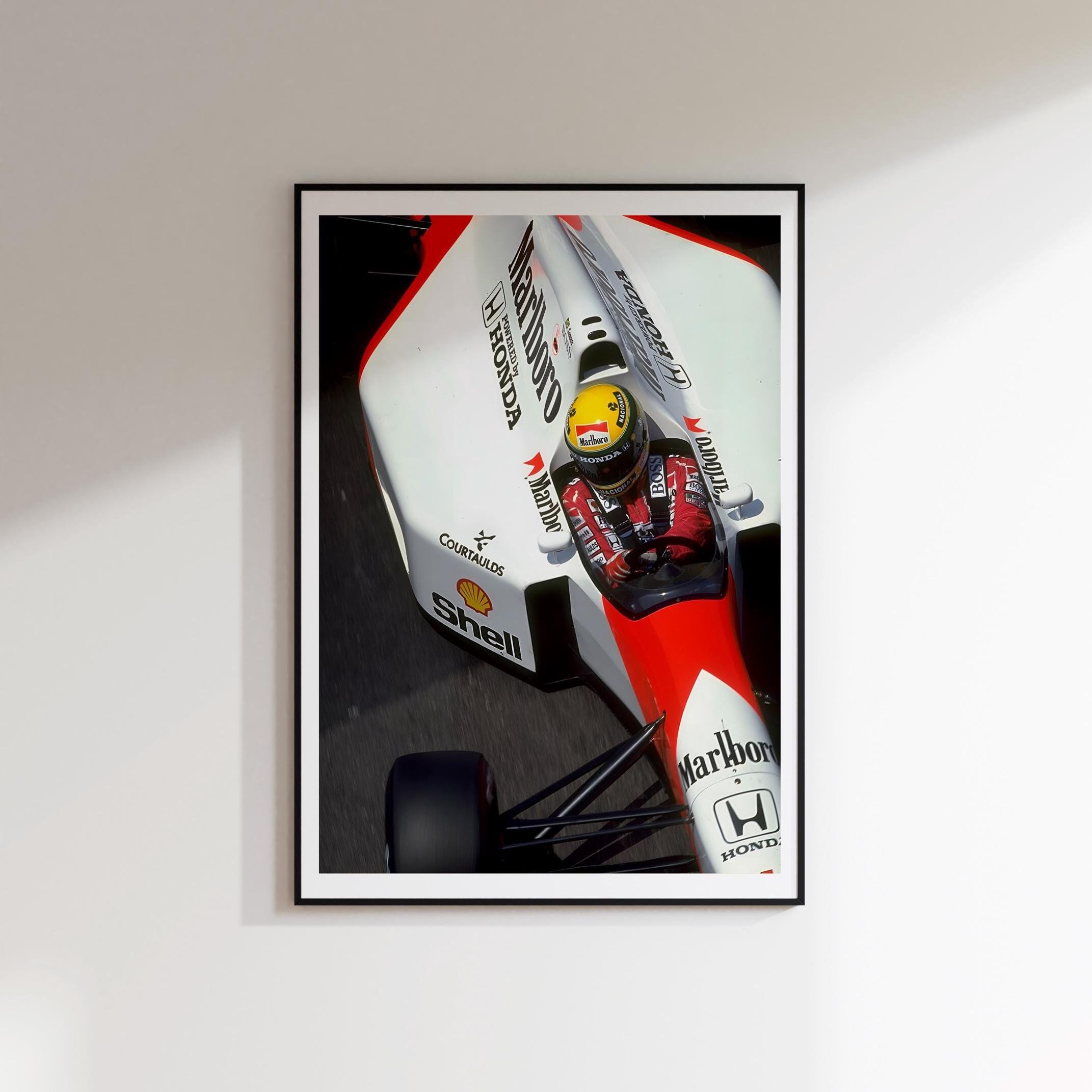 Ayrton Senna F1 Racing Poster: Vintage Formula Race Wall Art