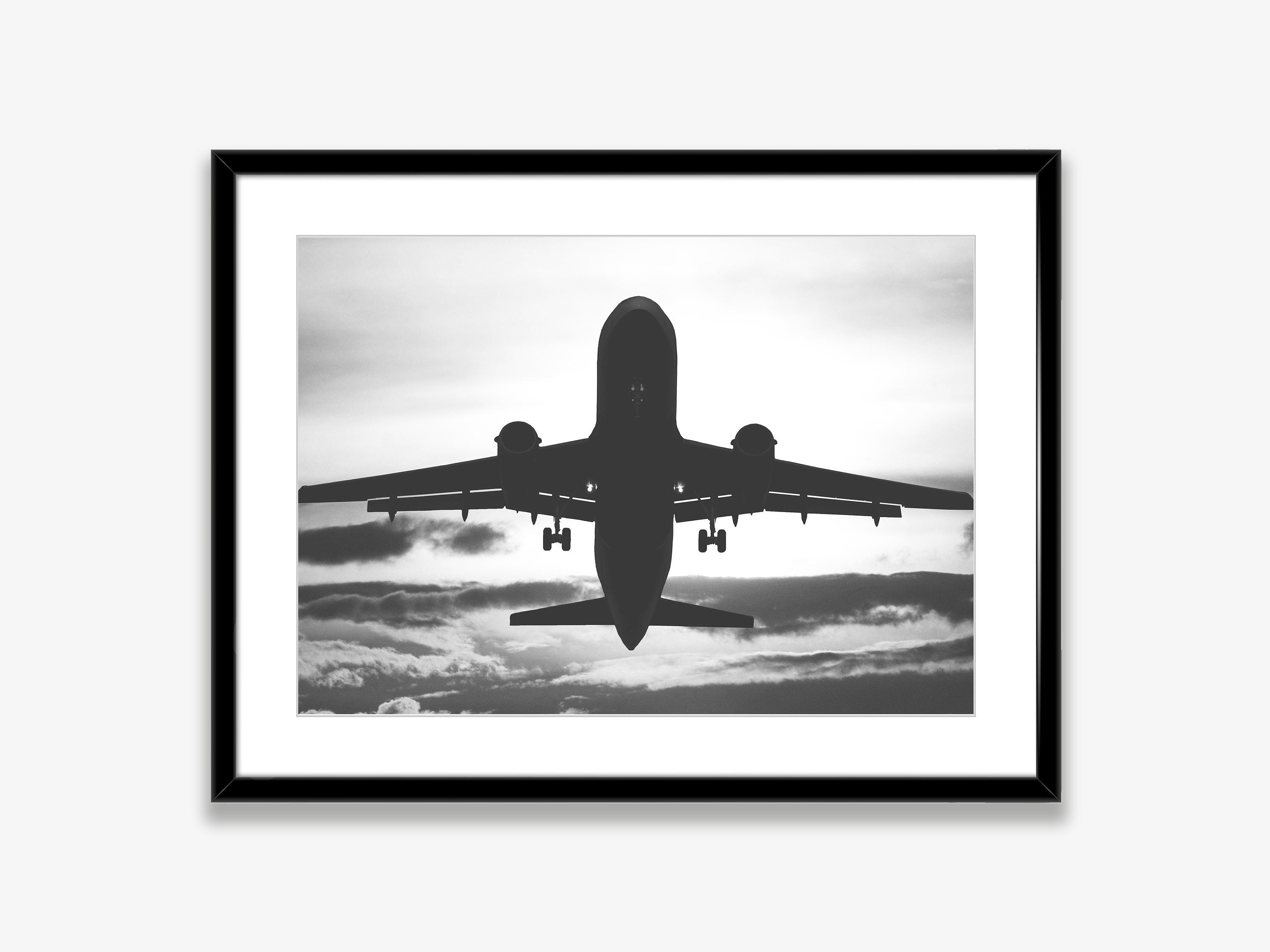 Black and White Aeroplane Print Instant Downloadairplane Wall Etsy