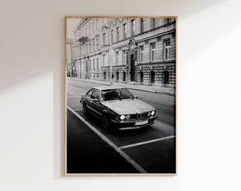 Póster de coche BMW clásico, lámina de coche clásico alemán, decoración para garaje (descarga digital)