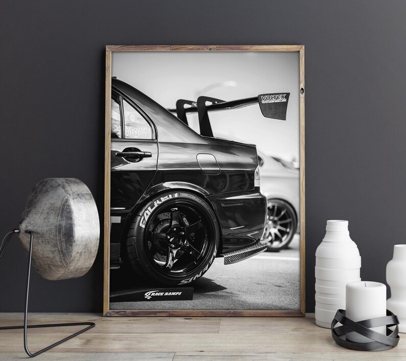 Evo 7 Poster, JDM Modified Car Print, Sport Car Wall Art, Garage Decor ...