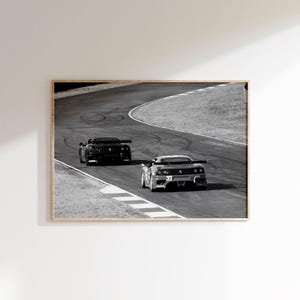 Ferrari Racing Poster Digital Download,Ferrari Race Car Photo Print,Black and White Race Car Poster,Ferrari Wall Art,Iconic Car Poster