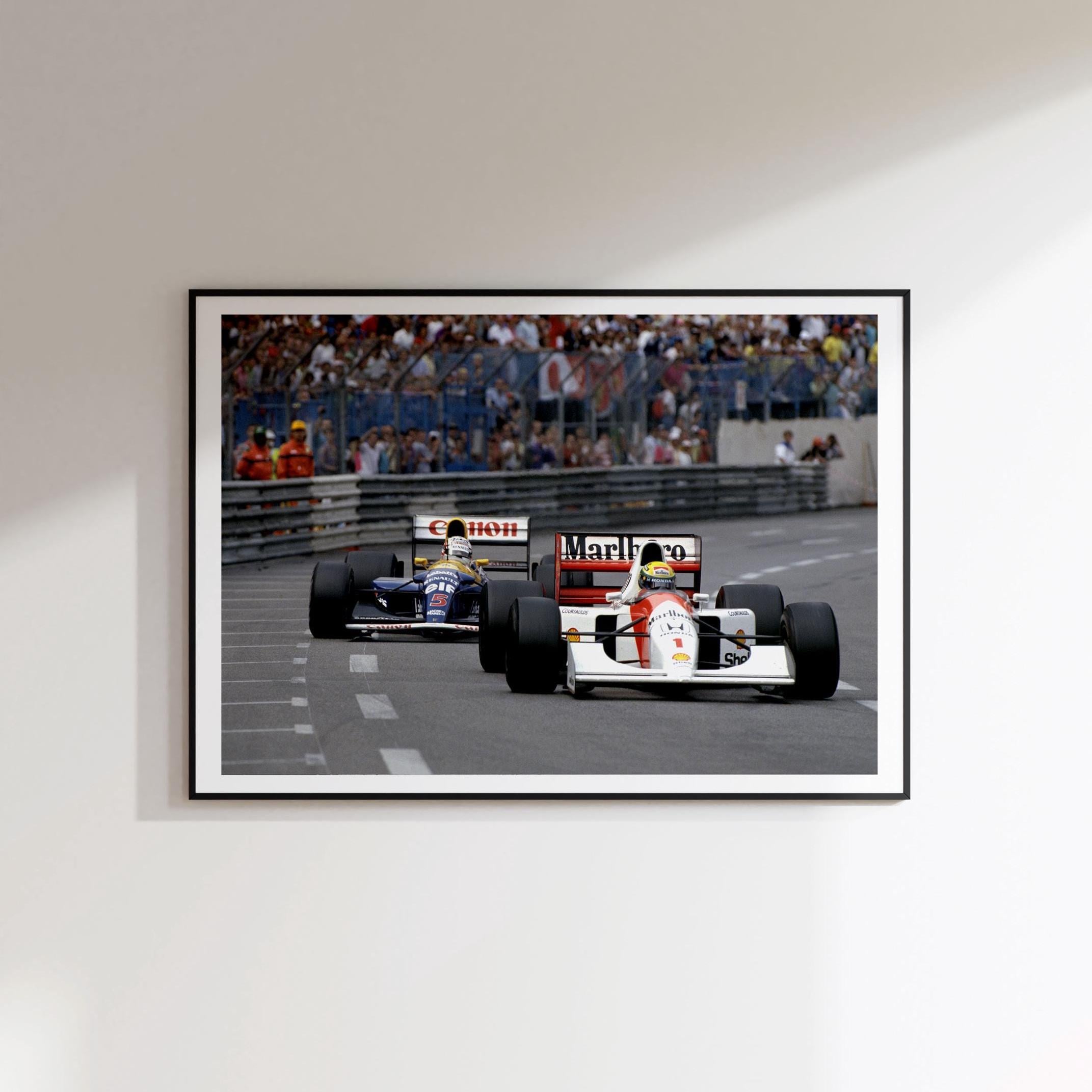 ◆アイルトンセナ F1 モナコGP オフィシャルポスター　1989年 アイルトン・セナ＆ナイジェル・マンセル F1 モナコGP レーシング