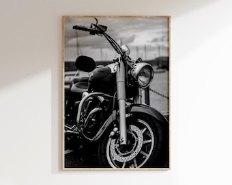 Motorcycle Photography Poster Digital Download,Motorcycle Print,Black and White Motorcycle Wall Art,Motorcycle Wall Decor,Motorbike poster