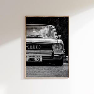 Póster de coche clásico Audi de descarga instantánea, impresión de coche antiguo en blanco y negro, arte de pared de coche clásico, fotografía de coche, decoración de pared de coche, arte de pared de oficina