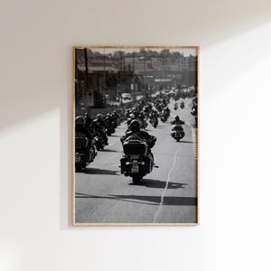 Printable Biker Poster Digital Download,Motorcycle On The Way Print,Black and White Motorcycle Wall Art,Motorbike Print
