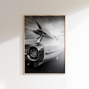 Printable Poster of 1959 Cadillac Sedan De Ville Digital Download,Vintage Cadillac Print,Black and White Vintage Car Poster,Old Car Print