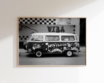 Vintage Van Print, Classic Bus Poster, Retro Wall Art, Camper Van (Digital Download)