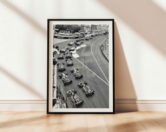 F1 Monaco Grand Prix Poster Instant Download,F1 Race Print,Black and White Race Car Wall Art,Race Car Poster,F1 Fans Gift,F1 Race Car Photo
