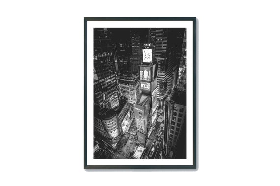 Times Square Night Aerial View, NY Wall Art, Manhattan Print, New York Poster