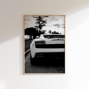Lmbrgn Car Poster: Black and White Italian Sport Car Art (Digital Download)