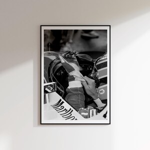 Ayrton Senna Cockpit Poster Download, Vintage Race Print, Formula Racing Wall Art
