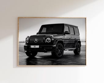 Black White G63 AMG Print Wall Art Poster, G Wagon Poster, Mrcds Luxury Jeep Photo Digital Download, Black Mrcds Wall Decor, Garage Decor