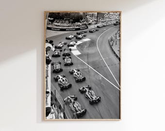 F1 Monaco Gp Print, Formel Rennen Poster, F1 Fotografie Moderne Rennsport Wandkunst