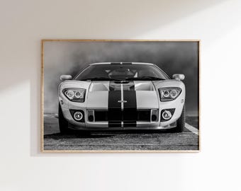 Ford GT Black and White Car Photography Print (Digital Download)