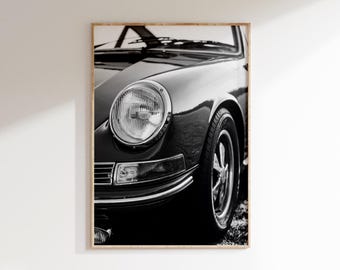 Vintage Prsch 911 Poster: Close-up Retro Prsch Car Photograhy Print (Digital Download)