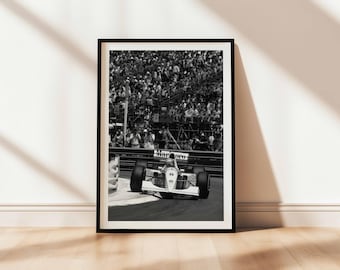 Vintage Monaco Grand Prix Formula 1 Print Digital Download,Black and White F1 Poster,Formula 1 Wall Art,Formula 1 Race Car Print,Racetrack