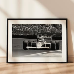 Vintage McLaren F1 Poster: Ayrton Senna Race Car Print (Digital Download