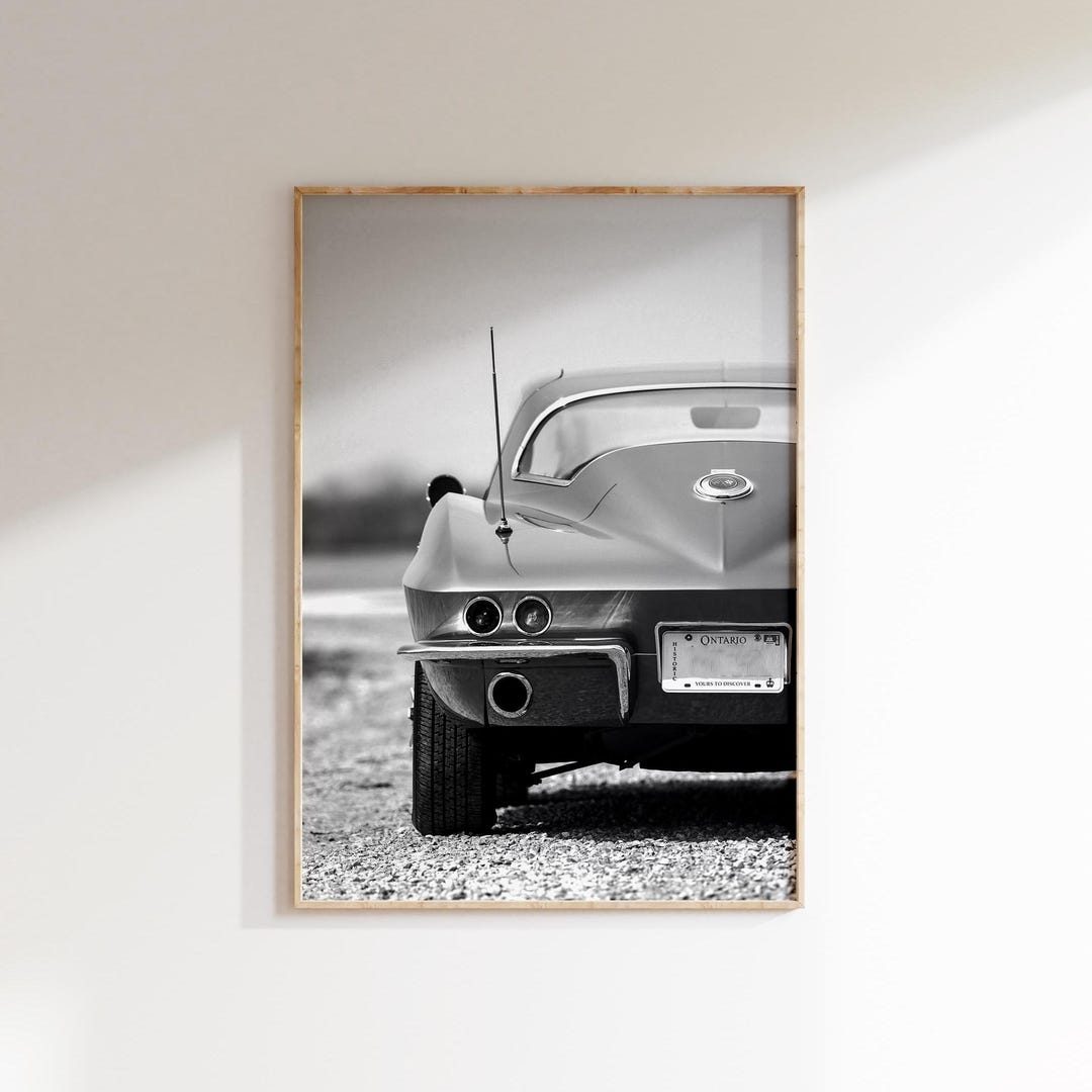 CORVETTE アートポスター 1964 Corvette Stingray Poster, Vintage American Classic Car Print