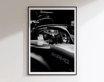 Hamilton F1 Car Cockpit Poster: Formula Racing Print, F1 Drivers Art (Digital Download)