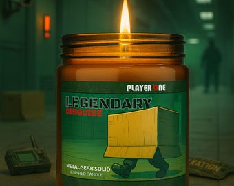 Legendary Disguise | 8oz Soy Candle, Wood Wick | Fresh Mint Citrus, Cedar Sandalwood | Desk Setup Decor - Metal Gear Solid Inspired Candle