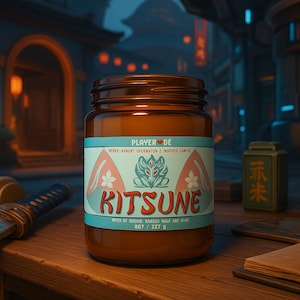 Kitsune - Kiriko  Overwatch 2 Inspired 8oz Hand Poured Soy Wax Video Game Candle Gamer Gift