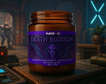 Death Blossom - Reaper Overwatch 2 Inspired 8oz Hand Poured Soy Wax Video Game Candle Gamer Gift