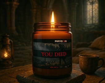 You Died Elden Ring Candle: Hand Poured Soy Wax Gamer Gift