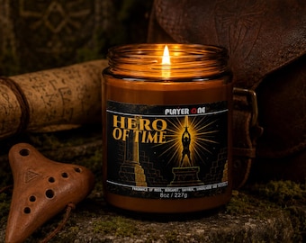 Hero of Time — Ocarina of Time Inspired Soy Candle | Legend of Zelda Gift | Gamer Candle | Video Game Gift for Him