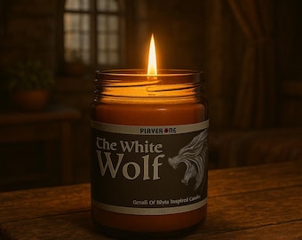 The Witcher Candle: White Wolf, Wood & Spice Scented Soy Wax