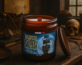 Assassin's Creed Black Flag Candle: Rum, Orange & Gunpowder Scented Soy Wax