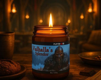 Valhalla's Splendor Candle: Assassin's Creed Inspired Soy Wax Gamer Gift