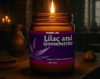 The Witcher Inspired Soy Candle, Yennefer Lilac Gooseberries Candle, Gift for Witcher Fans