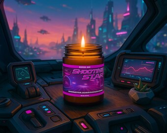 Shooting Star - Overwatch 2 D.VA Inspired 8oz Hand Poured Soy Wax Video Game Candle Gamer Gift