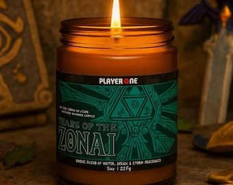 Tears of the Zonai Soy Candle: Legend of Zelda Inspired, Oceanic Scent